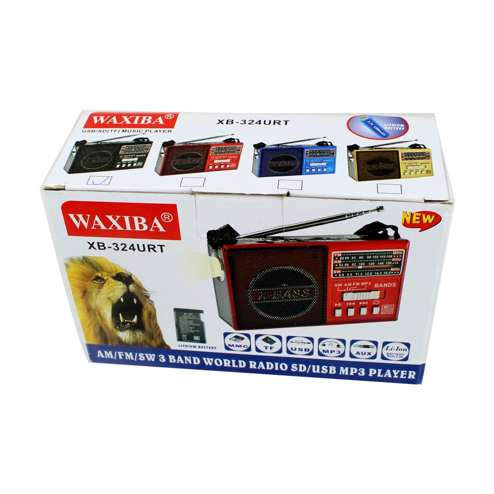 ວິທະຍຸ AM/FM/SW ພົກພາ RECEIVER WAXIBA XB-324 URT ພ້ອມໄຟສາຍ ລຸ້ນ XB-324URT-08A-P3