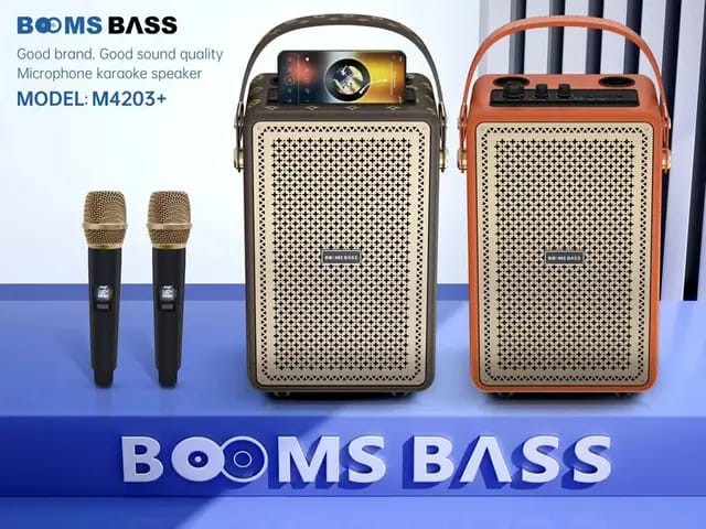 ລຳໂພງ BOOM BASS, ລຳໂພງພົກພາສຽງດີ, ພ້ອມດ້ວຍໄມຄູ່, ຈັບບູລທູດໄດ້, ປັບສຽງໄດ້ຕາມໃຈມັກ, ມາພ້ອມກັບ່ບຊົງງາມເປັນເອກະລັກ