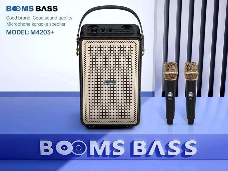 ລຳໂພງ BOOM BASS, ລຳໂພງພົກພາສຽງດີ, ພ້ອມດ້ວຍໄມຄູ່, ຈັບບູລທູດໄດ້, ປັບສຽງໄດ້ຕາມໃຈມັກ, ມາພ້ອມກັບ່ບຊົງງາມເປັນເອກະລັກ