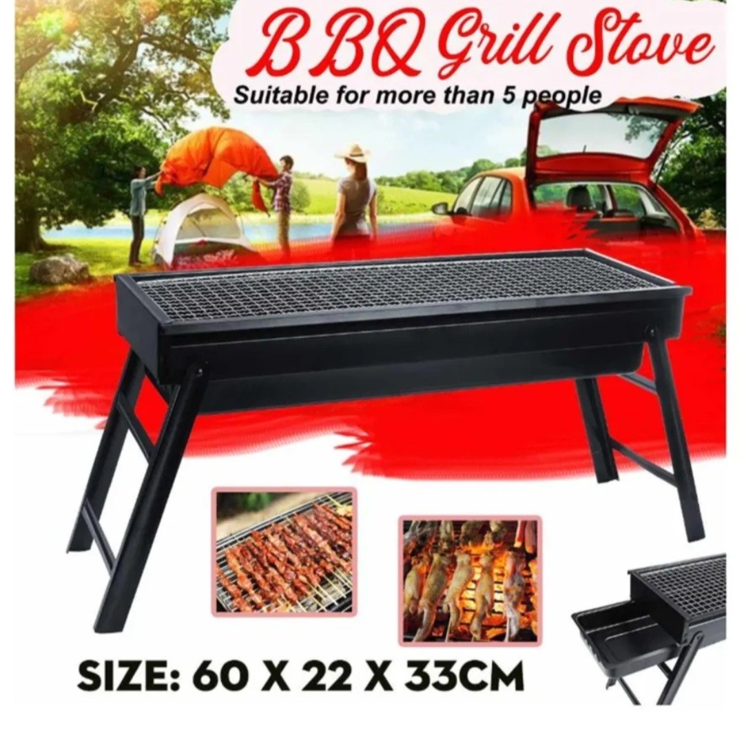 ເຕົາປີ້ງບາບີຄິວ Portable BBQ Grill ຍີ່ຫໍ້: BABALE. ເຮັດຈາກວັດສະດຸຄຸນນະພາບດີ, ແຂງແຮງທົນທານ, ນ້ຳໜັກເບົາ, ພື້ນທີ່ປີ້ງຫຼາຍ ແລະ ຮູບຊົງສວຍງາມ