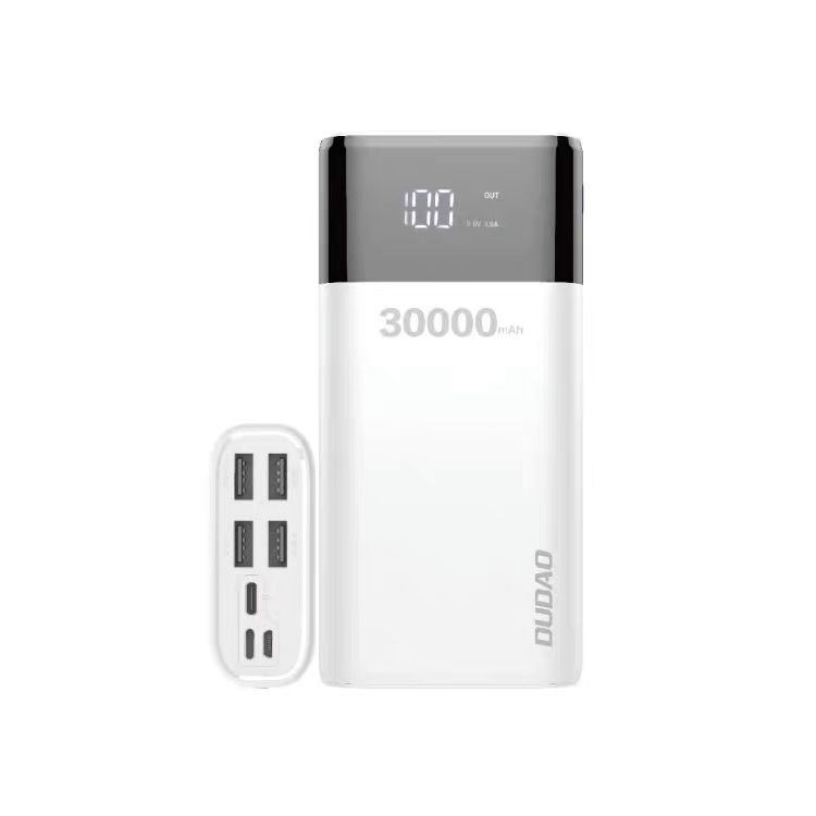 ພາເວີແບັງ Power Bank ຍີ້ຫໍ້ DUDAO  30000mAh ສາກໄຟເຂົ້າສະຖຽນ, ຮັກສາແບັດໄດ້ດີ, ສາກແບັດເຕັມໄວ ແລະ ອຸປະກອນປອດໄພໃນການໃຊ້ງານ.