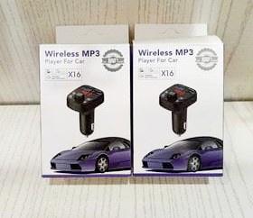 ຫົວເຊື່ອມພາຍໃນລົດໃຫ່ຍ Wierless MP3 player for Car, ລຸ້ນ X16, ໃຊ້ເຊື່ອມຕໍ່ເພລງເຄື່ອງສຽງແລະສາກໂທລະສັບໃນລົດໄດ້, ສີນຄ້າຮັບປະກັນຄຸນນະພາບໃຊ້ງານງ່າຍສະດວກສະບາຍໃນການອອກເດີນທາງໄກ