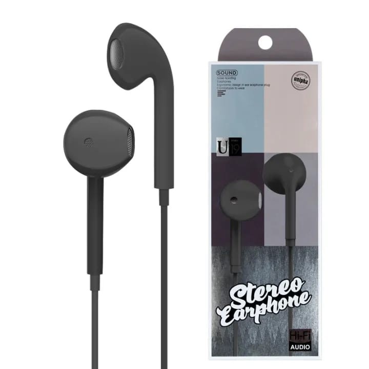 ຫູຟັງ Stereo Earphone ຍີ່ຫໍ້: UNIPHA , ລຸ້ນ: U19 . ຫູຟັງລຸ້ນນີ້ໃຊ້ງານດີສະບາຍຫູ ໃຊ້ດີທົນນານ ສຽງມ່ວນຕັດສຽງລົບກວນໄດ້ດີ.