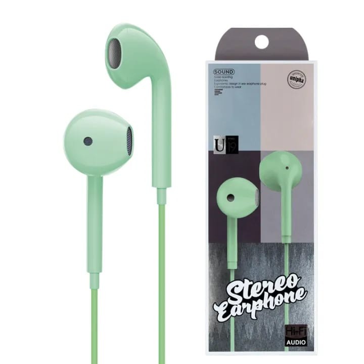 ຫູຟັງ Stereo Earphone ຍີ່ຫໍ້: UNIPHA , ລຸ້ນ: U19 . ຫູຟັງລຸ້ນນີ້ໃຊ້ງານດີສະບາຍຫູ ໃຊ້ດີທົນນານ ສຽງມ່ວນຕັດສຽງລົບກວນໄດ້ດີ.