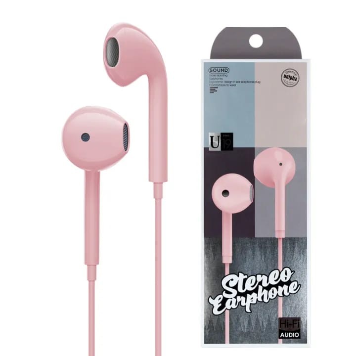 ຫູຟັງ Stereo Earphone ຍີ່ຫໍ້: UNIPHA , ລຸ້ນ: U19 . ຫູຟັງລຸ້ນນີ້ໃຊ້ງານດີສະບາຍຫູ ໃຊ້ດີທົນນານ ສຽງມ່ວນຕັດສຽງລົບກວນໄດ້ດີ.