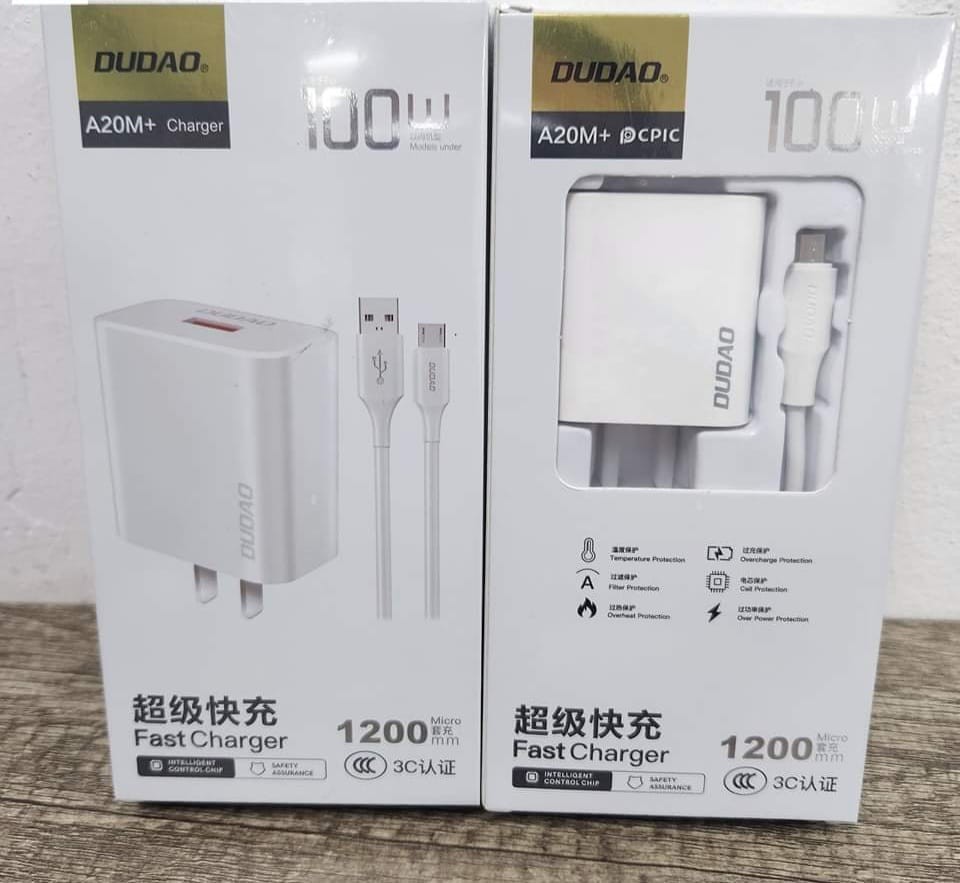 ຫົວສາກ ແລະ ສາຍສາກUSB ຍີ່ຫໍ້: DUDAO ລຸ້ນ: A20T+ , A20M+ , A20L+ , A20+ , ສາກເຂົ້າໄວ, ປອດໄພຕໍ່ການລັດວົງຈອນຂອງໄຟຟ້າ, ໃຊ້ດີໃຊ້ທົນນານ.