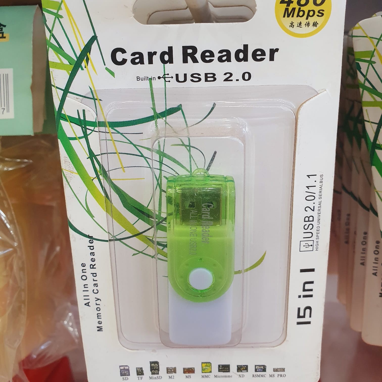 Card Reader USB 2.0 5in1 SD Card TF ແກ້ໄຂໄຟລ໌ໄດ້ໄວ ຄວາມແຮງໃນການຮັບສົ່ງຂໍ້ມູນ 480Mpbs 