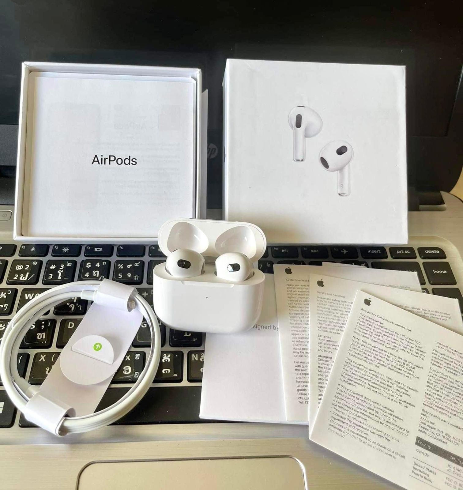 ແອພ໋ອດ Apple Airpods Gen3 magsafe ເຊື່ອມໄດ້ກັບທຸກລຸ້ນຂອງໂທລະສັບ ສິນຄ້າຄຸນນະພາບ100%