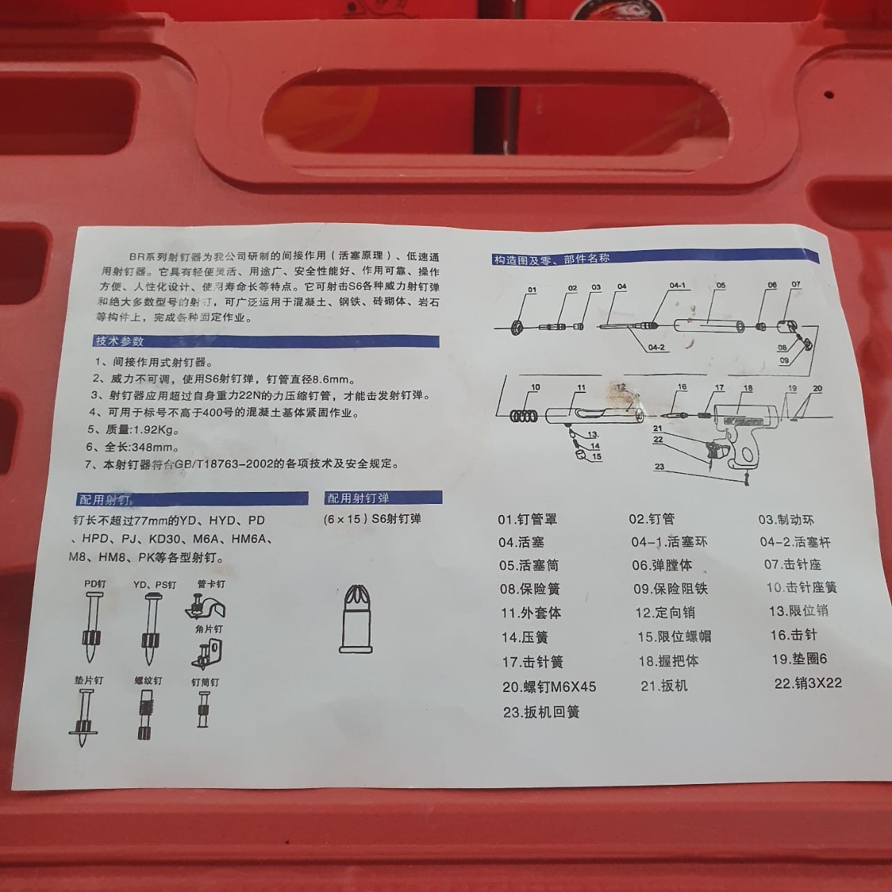 ປືນຍີງຕະປູຄວາມແຮງສູງ Sichuan Xinrui, ລຸ້ນ ຊີລີ້ BR, ຍີງຕະປູເຈາະເຫຼັກ, ຄອນກີດ, ໃຊ້ງານງ່າຍແລະປອດໄພ