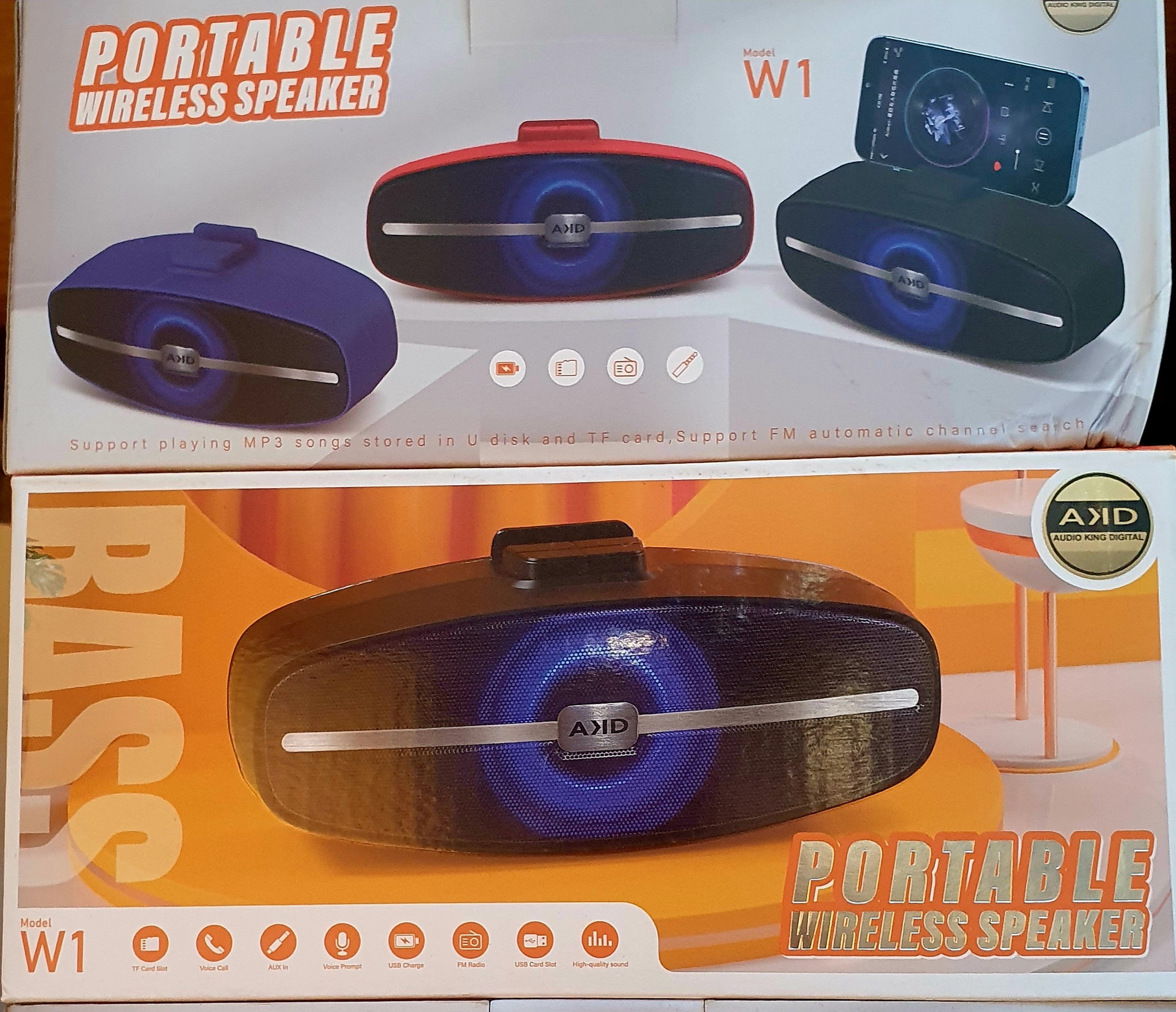 ລຳໂພງບູລທູດພ້ອມວິທະຍຸ  PORTABLE WIRELESS SPEAKER  W1 ລຳໂພງທີ່ສວຍງາມເປັນເອກະລັກສະເພາະໂພ, ສຽງແຮງສຽງທຸ່ມແລະແບັດເຕີຣີ້ຟັງໄດ້ຫລາຍຊົ່ວໂມງ