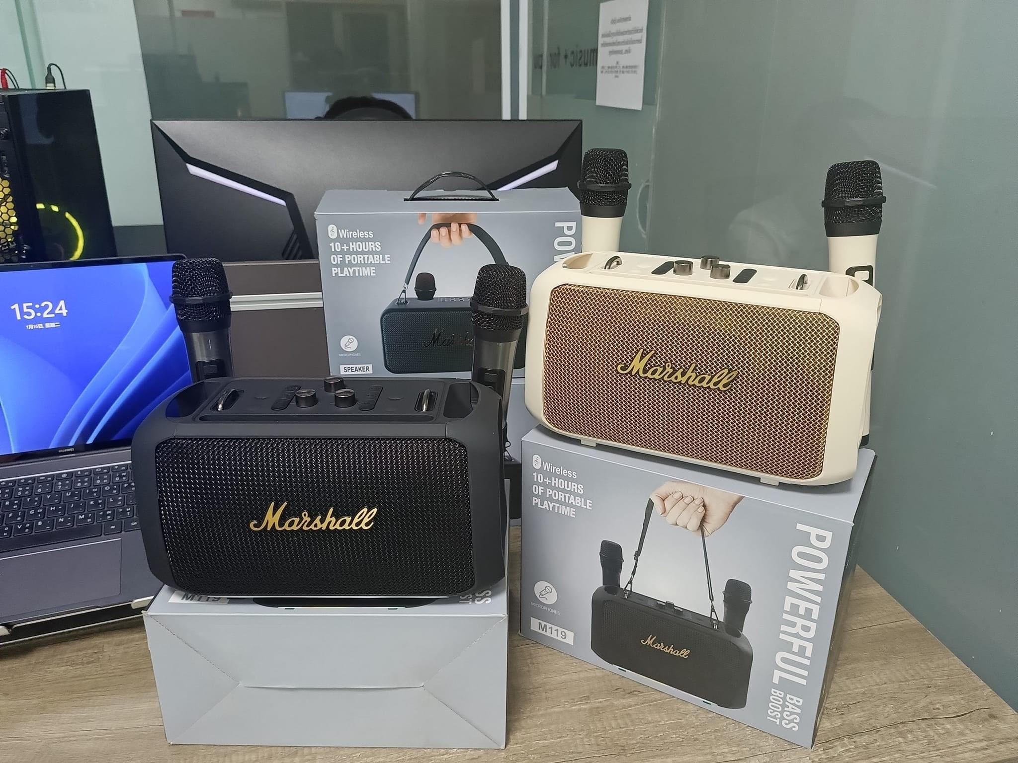 ລໍາໂພງບູລທູດ Marshall M119 ສຽງທຸ້ມ,ນ້ອຍກະທັດຮັດ, ພົກພາສະດວກ.