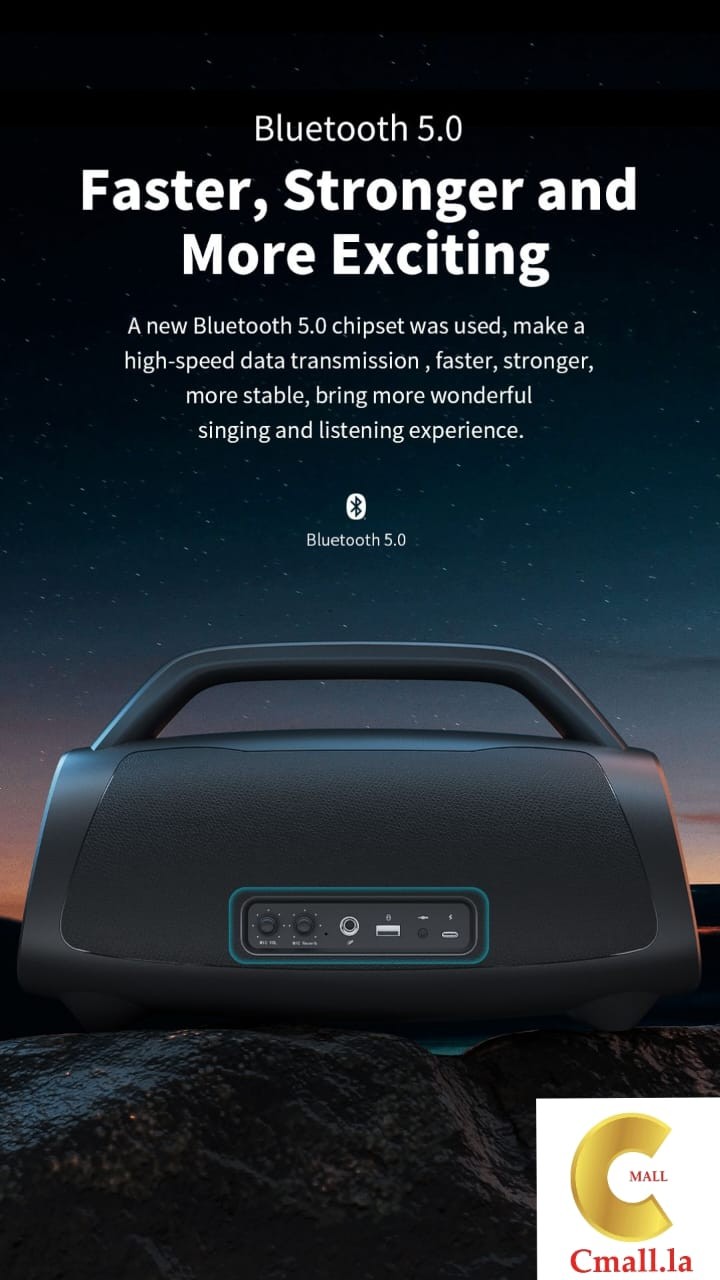 ລຳໂພງBluetooth MLOVE , ຮູບຊົງສວຍງາມ, ມີລຳໂພງສອງດອກ, ບ່ອນຈັບຫີ້ວອອກແບບທັນສະໄໝກັບຕົວລຳໂພງ,ສຽງດັງກອງແຈ້ງມ່ວນຫູ, ຟັງນຸ້ມຫູຫລາຍ.