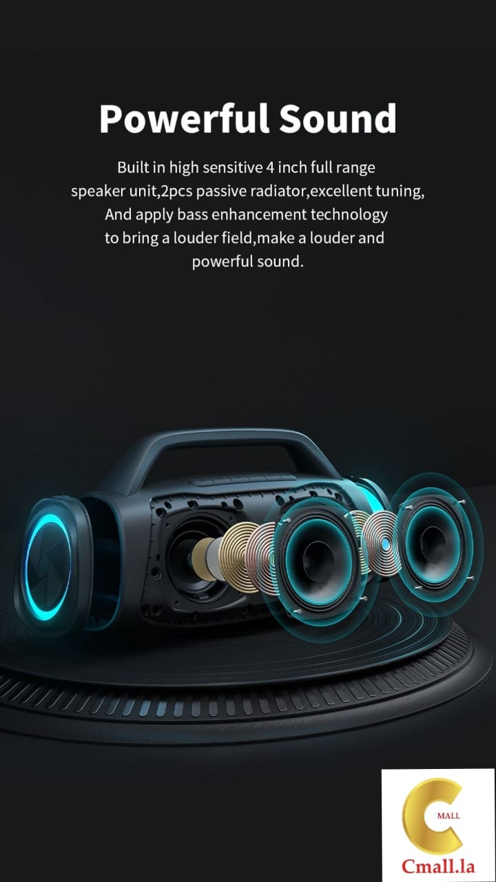 ລຳໂພງBluetooth MLOVE , ຮູບຊົງສວຍງາມ, ມີລຳໂພງສອງດອກ, ບ່ອນຈັບຫີ້ວອອກແບບທັນສະໄໝກັບຕົວລຳໂພງ,ສຽງດັງກອງແຈ້ງມ່ວນຫູ, ຟັງນຸ້ມຫູຫລາຍ.
