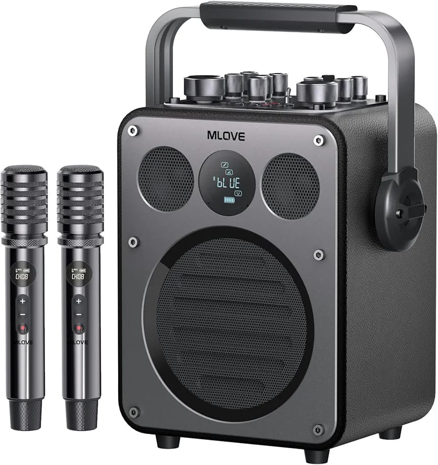 ລຳໂພງBluetooth MLOVE RANGERS D5 ສວຍງາມທັນສະໄໝ,ມາພອ້ມກັບຄວາມແຮງ200ວັດແລະໄມຄູ່, ສຽງທຸ້ມເບສແໜ້ນ, ດັງດີສຽງບໍ່ແຕກ