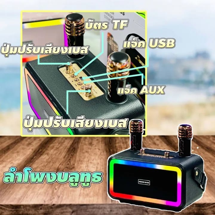 ລຳໂພງ Boombass,  ລຳໂພງຍ້ອນຍຸກພົກພາ,ຄາຣາໂອເກະແບບສະບາຍ.
