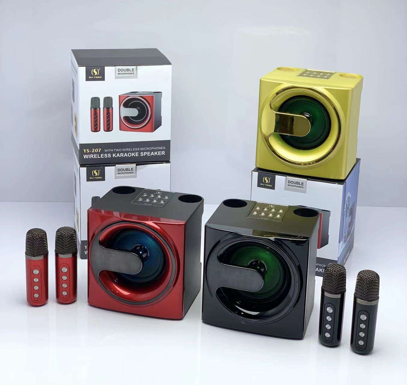 ລຳໂພງບຣູທູດ SU-YOSO ລຸ້ນ YS-207  ລຳໂພງ KTV ຕັ້ງໂຕະ  ລຳໂພງຄຸນນະພາບສູງ ມີໄມໂຄຣຟອນຄູ່ ເຮັດໃຫ້ຮ້ອງເພງຄູ່ກັນໄດ້ສະບາຍ ພ້ອມຟັງຊັນການໃຊ້ງານຄົບຄັນ ແລະ ສຽງຄົມຊັດ.