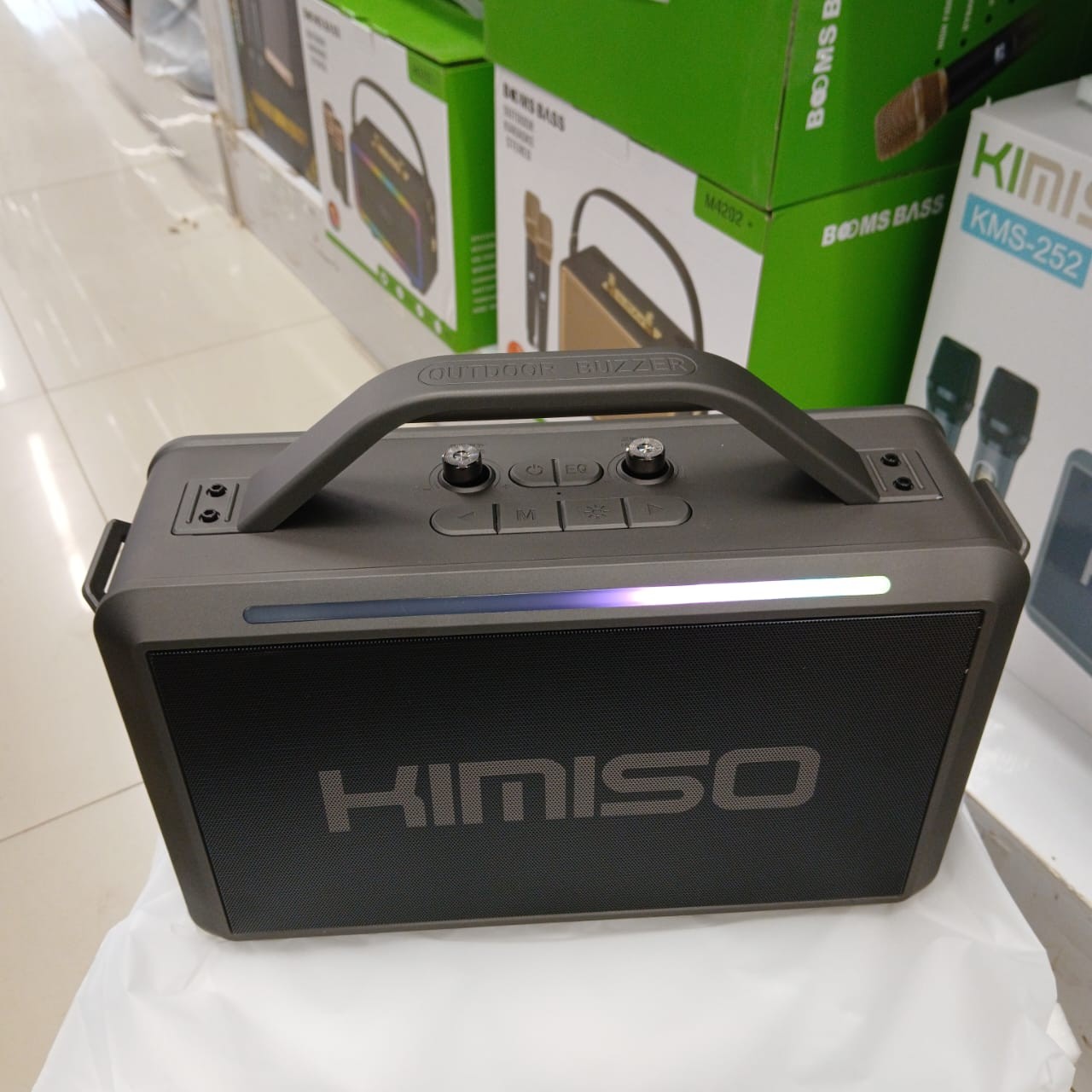 ລຳໂພງບູທູດ KIMISO ລຸ້ນ KMS-252 ສຽງມ່ວນໆ ເປັນເເບບພົກພາ ມີໄມ1ຄູ່