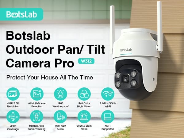 ກ້ອງວົງຈອນປິດ Botslab ລຸ່ນ W312 ຄຸນນະພາບ ລະອຽດ 2.5K ຊັດທັງກາງເວນເເລະກາງຄືນ ຄົມຊັດ 4 ລ້ານພິກເຊວ