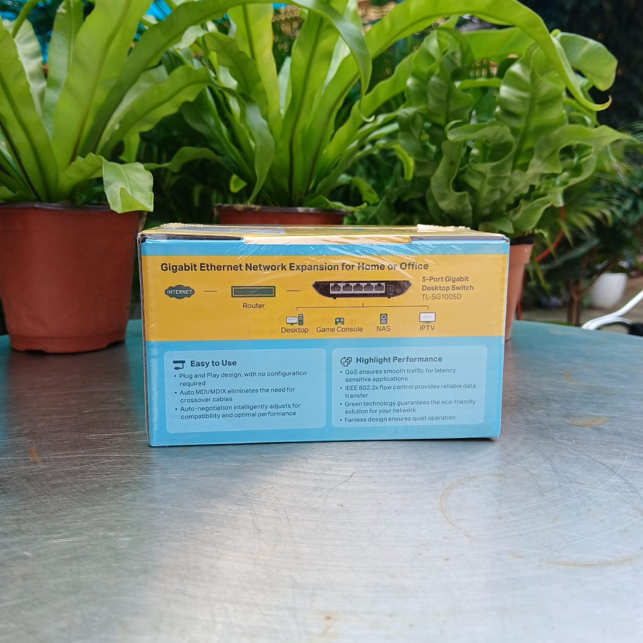 Gigabit Switching Hub 5 Port ຍີ່ຫໍ້ TP-LINK ລຸ່ນ TL-SG1005D (5") ມາກັບເທັກໂນໂລຢີ Green Ethernet ທີ່ປະຢັດພະລັງງານໄດ້ເຖິງ 80%