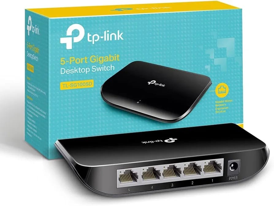 Gigabit Switching Hub 5 Port ຍີ່ຫໍ້ TP-LINK ລຸ່ນ TL-SG1005D (5") ມາກັບເທັກໂນໂລຢີ Green Ethernet ທີ່ປະຢັດພະລັງງານໄດ້ເຖິງ 80%