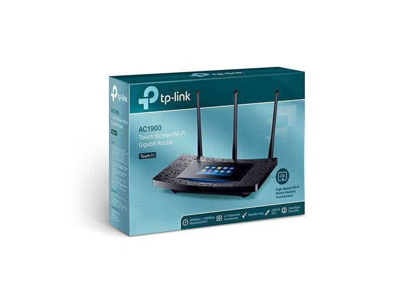 ເຄື່ອງກະຈາຍສັນຍານ Wi-Fi TP-Link Touch P5 AC1900 ແບບຈໍສັມຜັດ ຄວາມໄວສູງ ຊ່ວງຄື່ນຄວາມຖີ່ຄູ່ (Dual Band) ໃຊ້ງານໄດ້ຫຼາຍແບບເປັນໄດ້ທັງ Router, Repeater ຫຼື Access Point