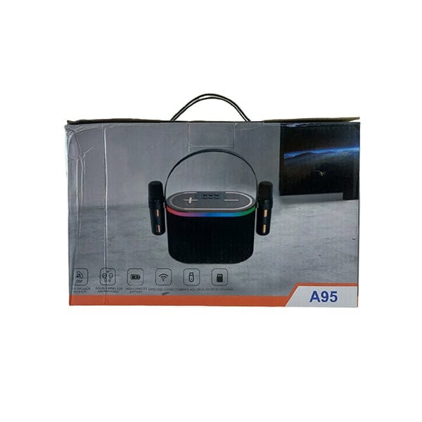 ລຳໂພງ Bluetooth ແບບພົດພາ A95 ມີໄຟ RGB ຂະໜາດນ້ອຍ - ສີດຳ