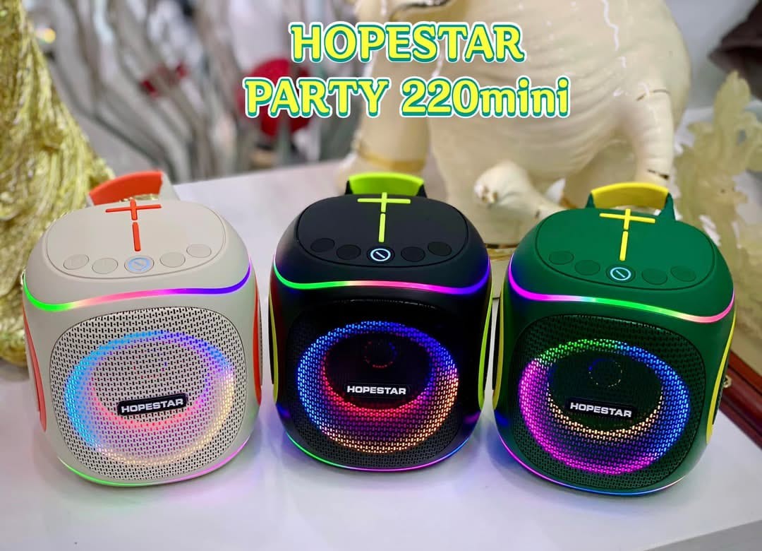 HOPESTAR ລຸ້ນ PARTY 220 MINI – ສຽງແນ່ນ ພ້ອມໄຟ RGB ລຳໂພງບູທູດພົກພາ ສຽງຄົມຊັດ ຖືກໃຈຄົນຮັກດົນຕີ ພ້ອມໄຟ RGB ເພີ່ມບັນຍາກາດຄວາມມ່ວນຊື່ນ! ທົນທານ ຕອບໂຈດການໃຊ້ງານທຸກສະພາບແວດລ້ອມ.