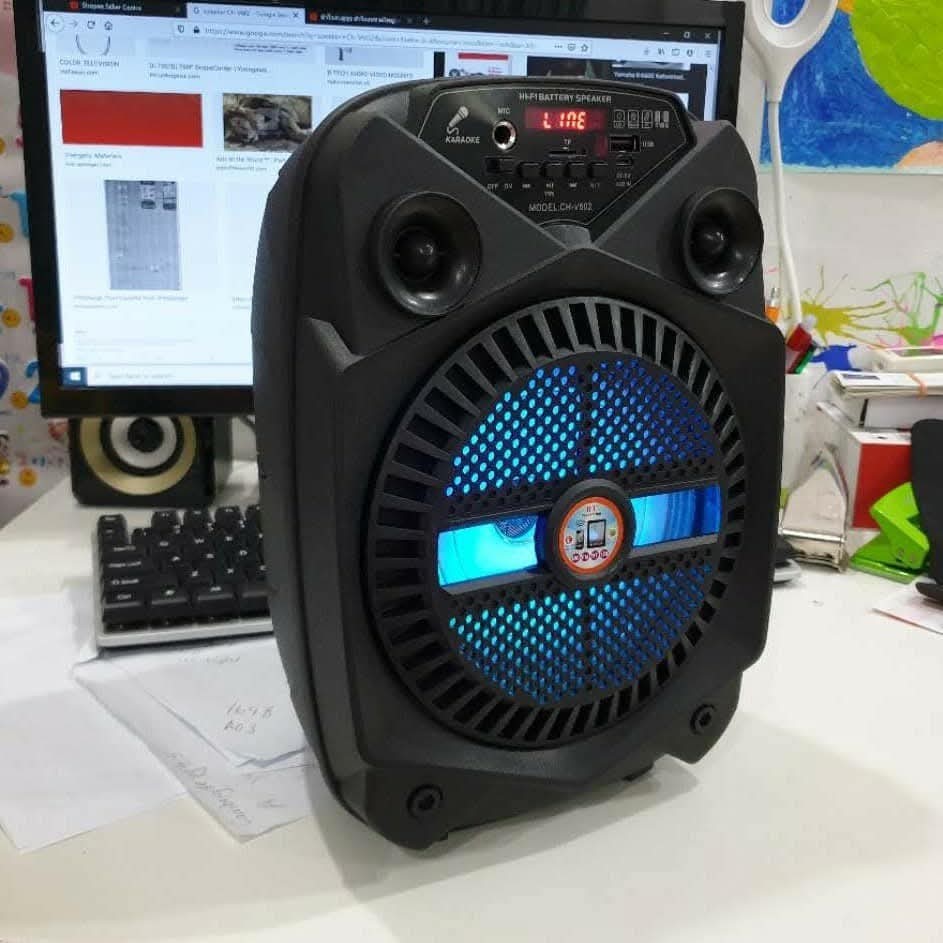 ລຳໂພງພົກພາ  HI-FI ລຸ້ນ CH-V602 ຂະໜາດ 6.5ນິ້ວ ລຳໂພງບຣູທູດ ສຽງແຮງໆ ມີຟັງຊັນພ້ອມໃຊ້ຄົບຄັນ  ໃຊ້ງານງ່າຍ ພົກພາສະດວກ