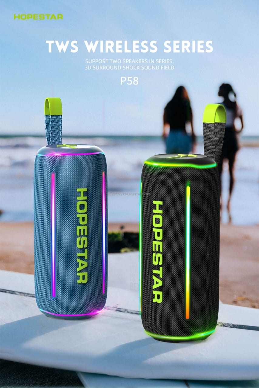 ລຳໂພງ HOPESTAR ລຸ້ນ P58 ລຳໂພງ Bluetooth ພົກພາ ລຸ້ນໃໝ່ອອກແບບເທ່ ກັນນ້ຳມາດຕະຖານ IPX6 ເໝາະສຳລັບງານປາຕີ, ການອອກແຄ້ມ ກິດຈະກຳກ້າງເເຈ້ງ