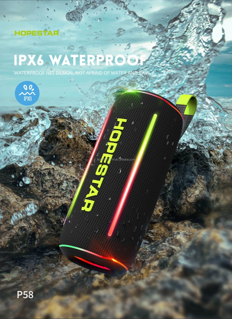 ລຳໂພງ HOPESTAR ລຸ້ນ P58 ລຳໂພງ Bluetooth ພົກພາ ລຸ້ນໃໝ່ອອກແບບເທ່ ກັນນ້ຳມາດຕະຖານ IPX6 ເໝາະສຳລັບງານປາຕີ, ການອອກແຄ້ມ ກິດຈະກຳກ້າງເເຈ້ງ