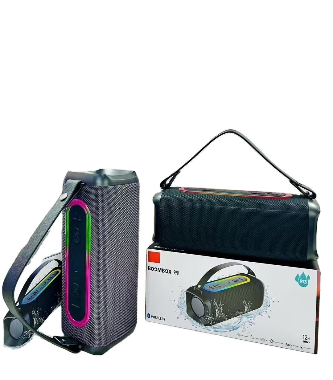 ລຳໂພງ SHIOU X990X Wireless Bluetooth Speaker  ລຳໂພງບລູທູດພົກພາກຳລັງສຽງ 20W ດີໄຊນ໌ທັນສະໄໝ ມີກຳລັງສຽງແຮງດັງຄົມຊັດ  ມີໄຟ RGB Light ເພີ່ມບັນຍາກາດໃນທຸກງານ